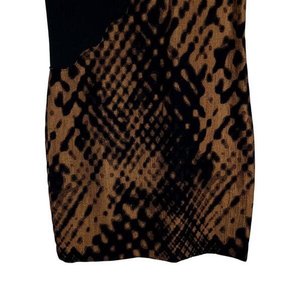 3.1 Phillip Lim Mixed Media Patchwork Dress 2 Black Brown Animal Print Cocktail - Picture 5 of 14